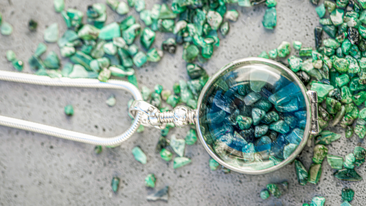 May Emerald Birthstone Gem Locket Necklace