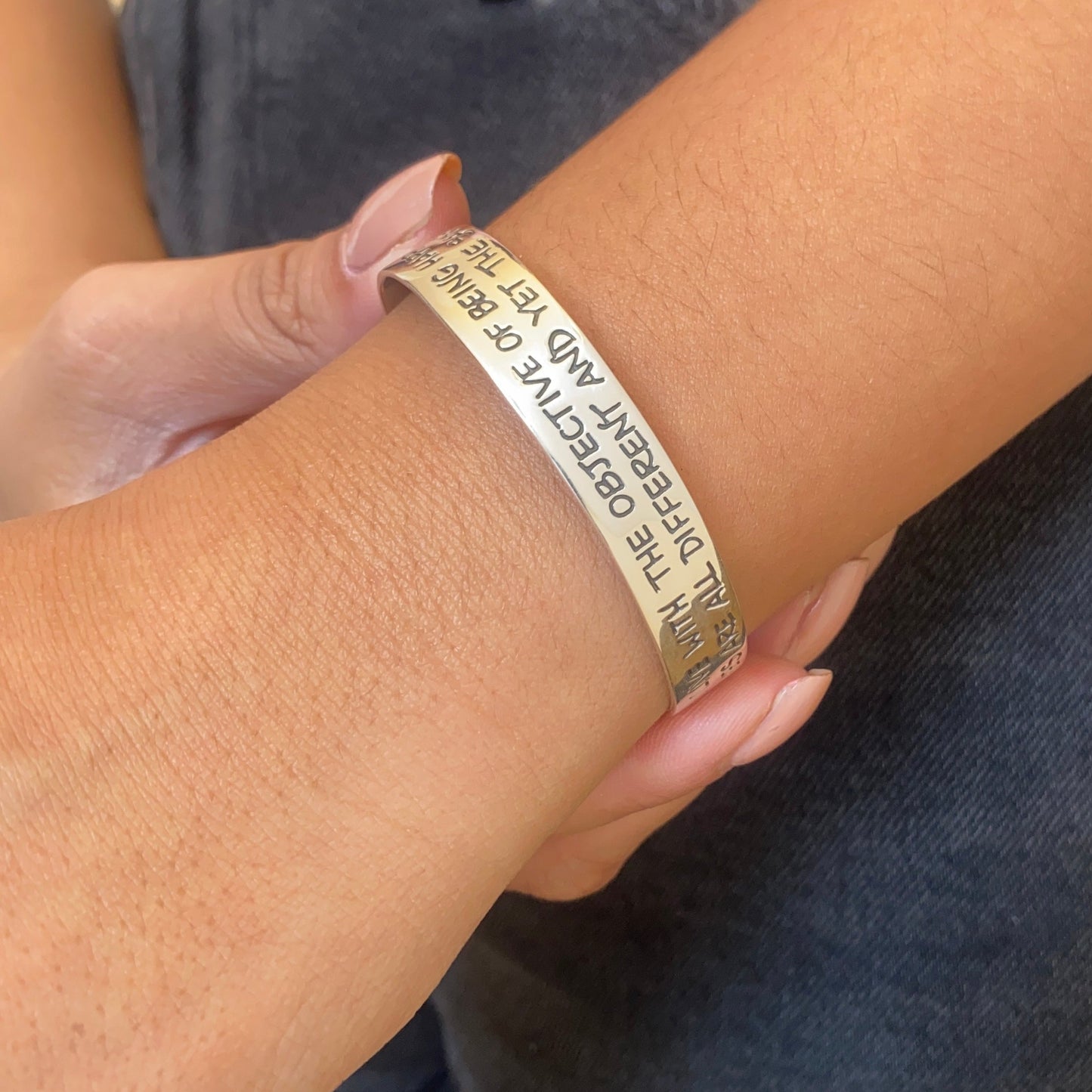 Anne Frank Quote Silver Cuff Bangle