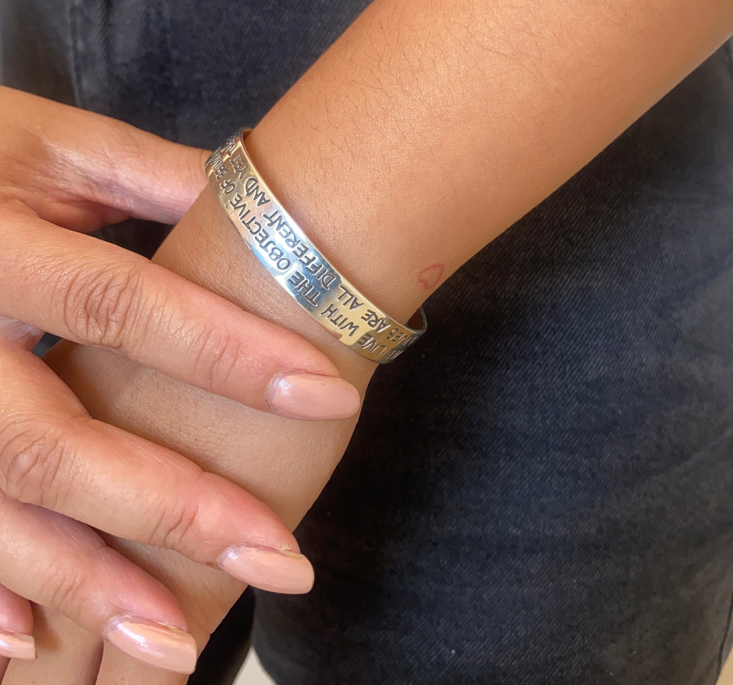 Anne Frank Quote Silver Cuff Bangle