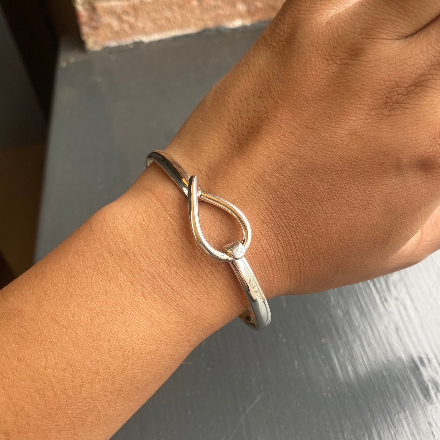 Fat Fish Silver Bangle for Small Wrists