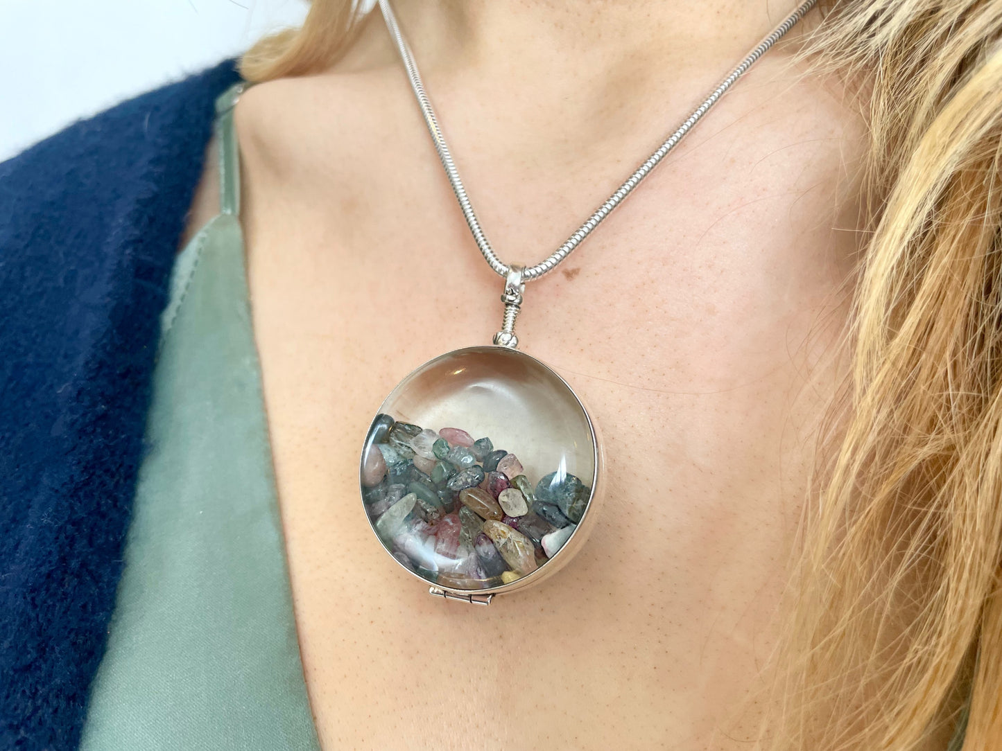 Gold Plated Round Fillable Locket Necklace by LY Lockets