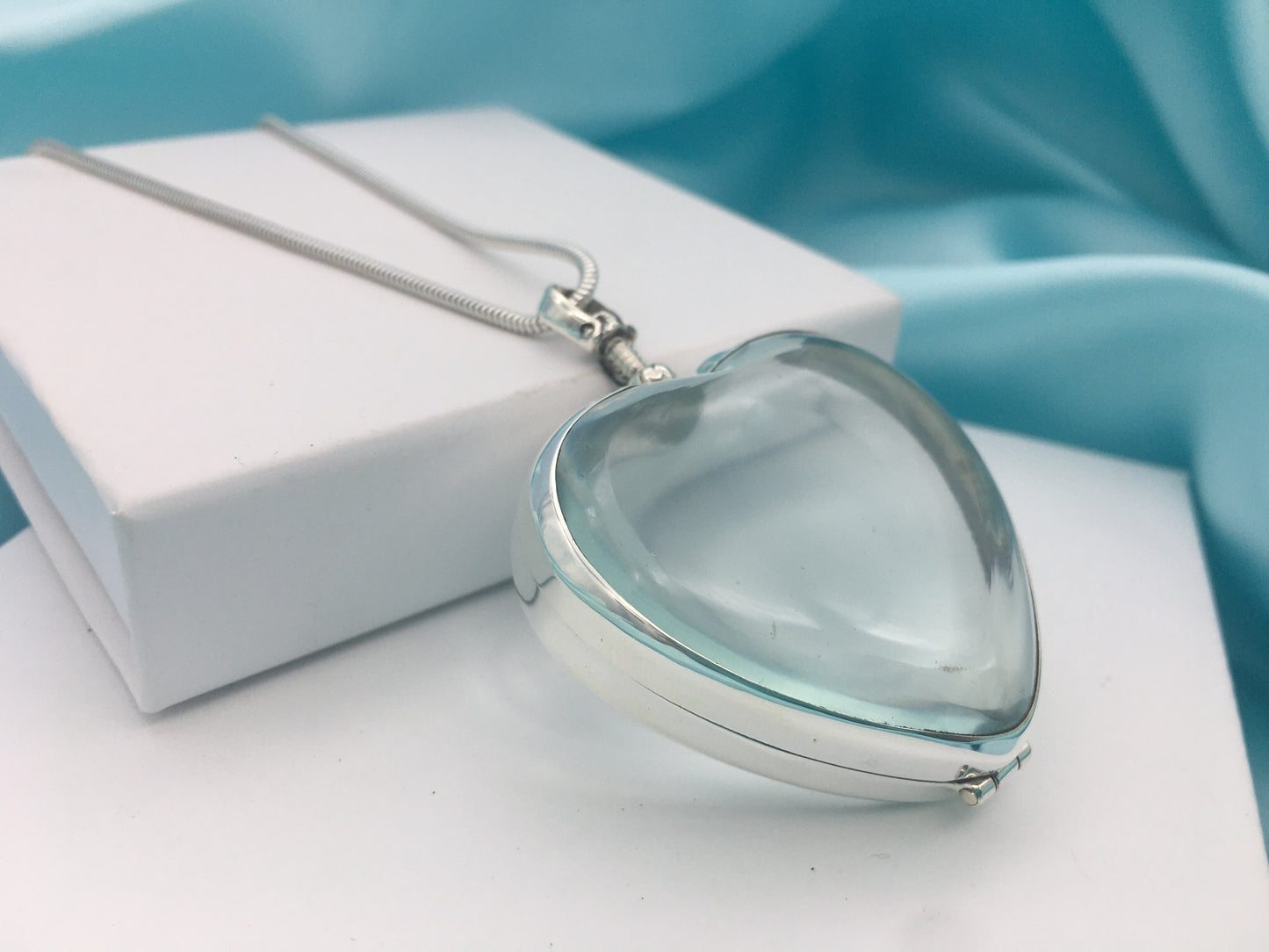 Silver Heart Locket for Gemstones