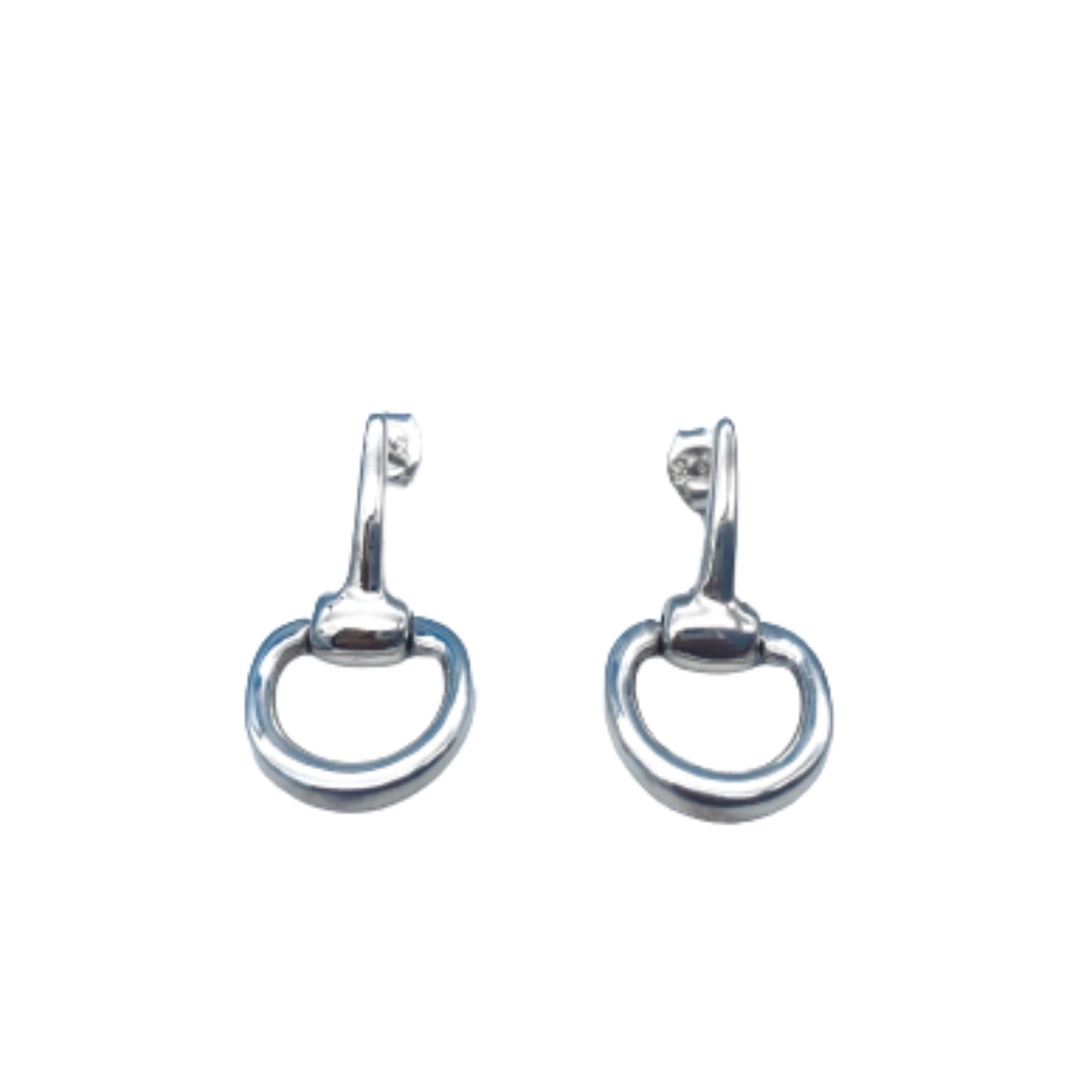 Snaffle Horse Bit Sterling Silver Stud Earrings