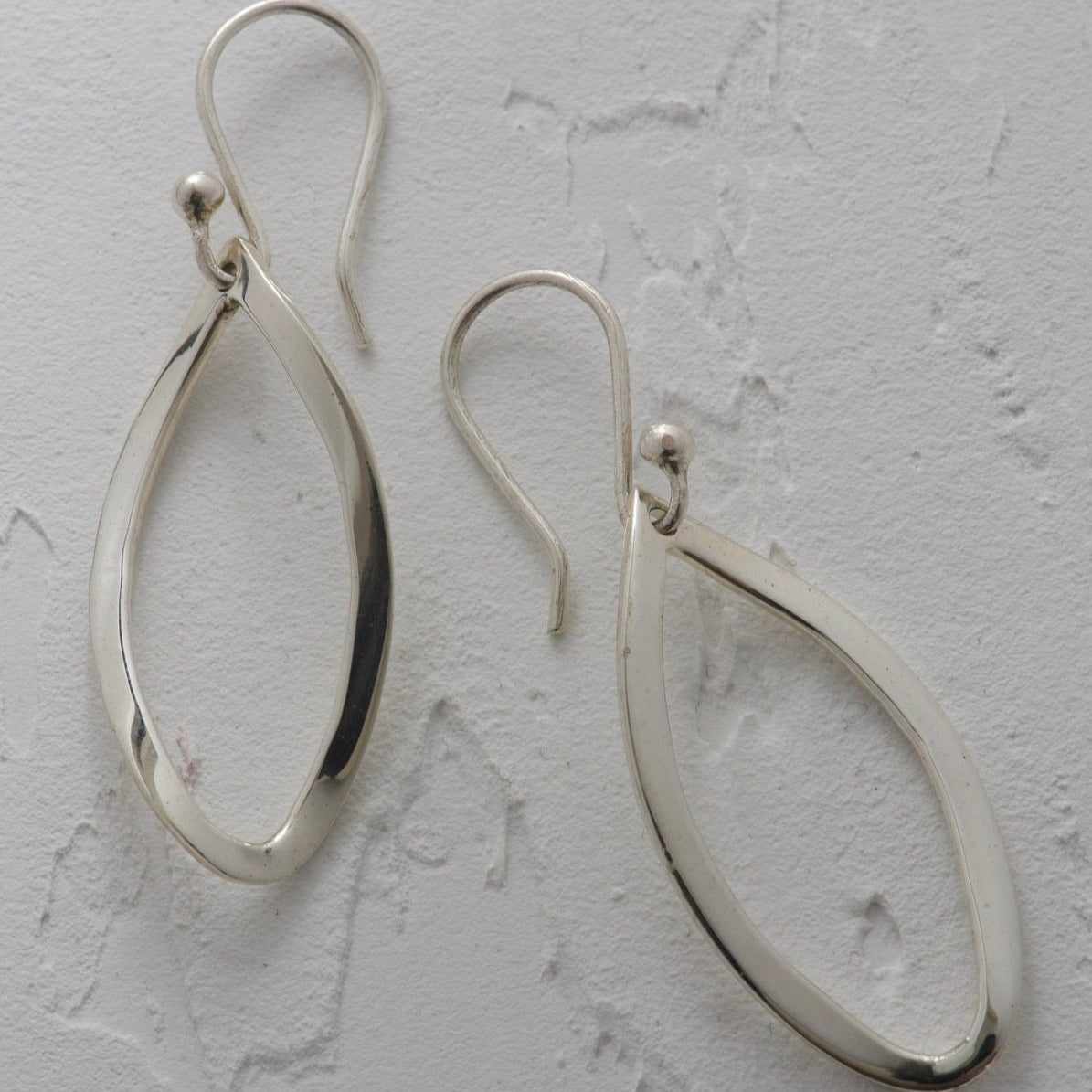 Dangle Open Sterling Silver Drop Earrings