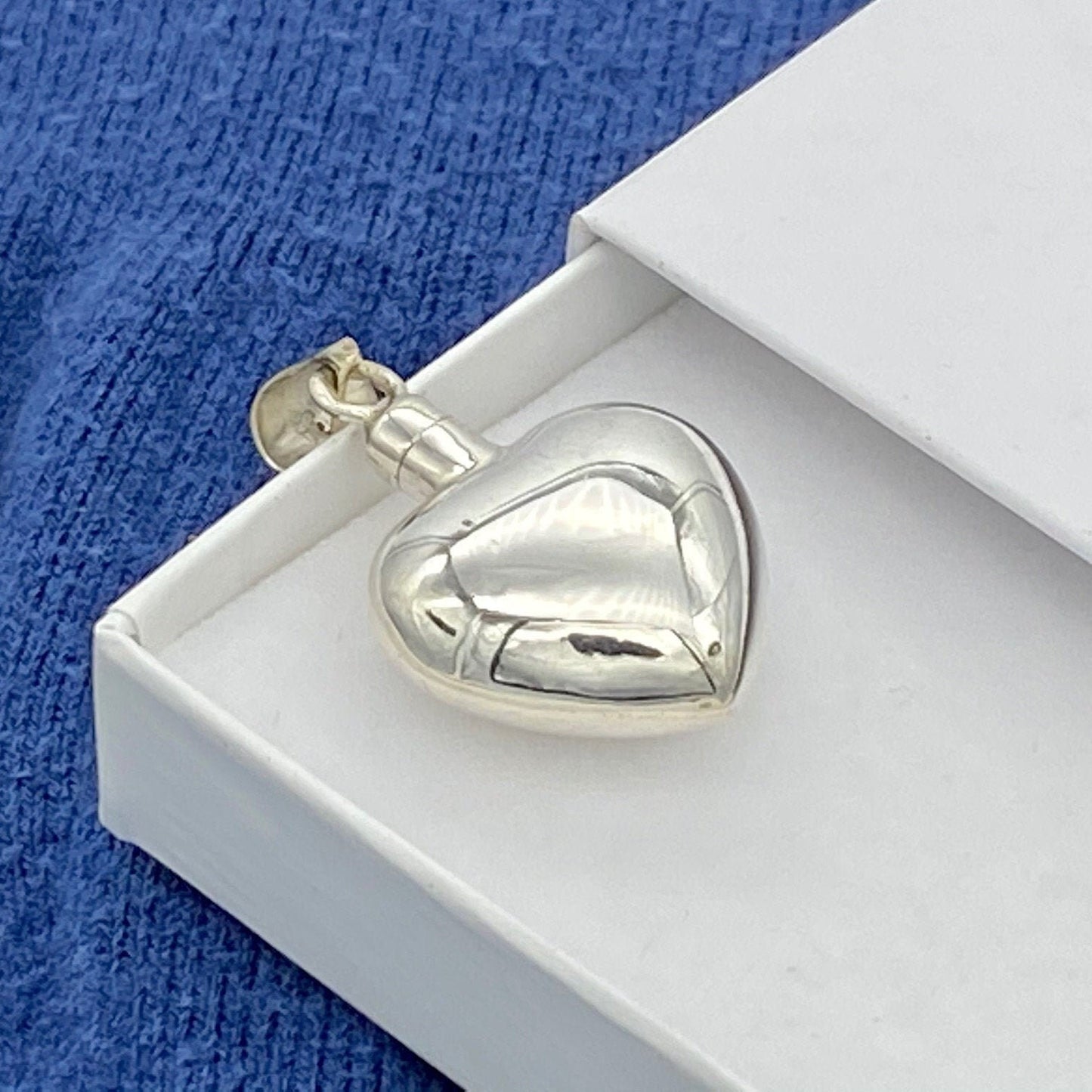 Sterling Silver Urn Self-fill Heart Cylinder Cremation Ashes Pendant Ashes Jewellery Memorial Ashes Jewelry Cremation Ash Jewelry Urn