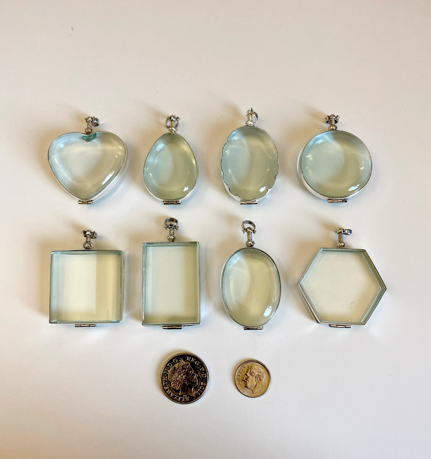 Large Gold Plated Glass Lockets- Choose a Shape