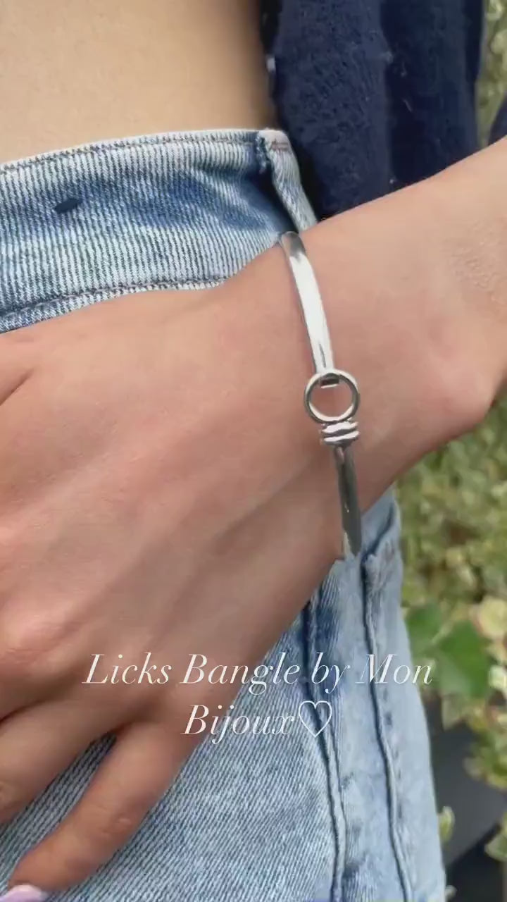 Large Size Silver Bangle Personalized Silver Bracelet 40th Birthday Gift Large Wrist Birthday Gift for Her Exam Pass Jewelry for Mother