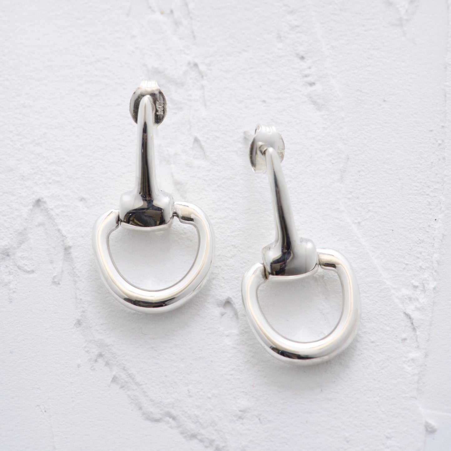 Snaffle Horse Bit Sterling Silver Stud Earrings