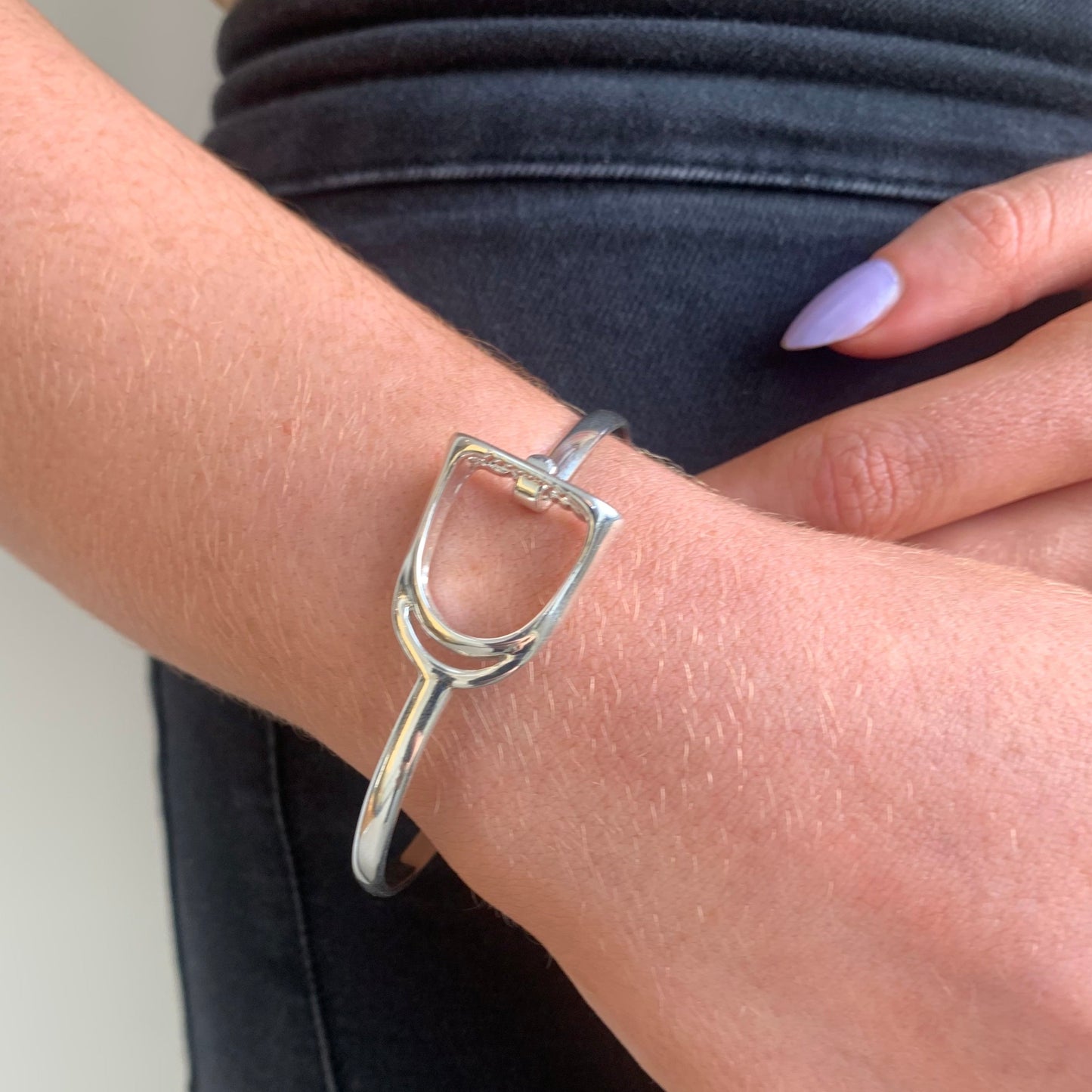 Sterling Silver Stirrup Bracelet Bangle