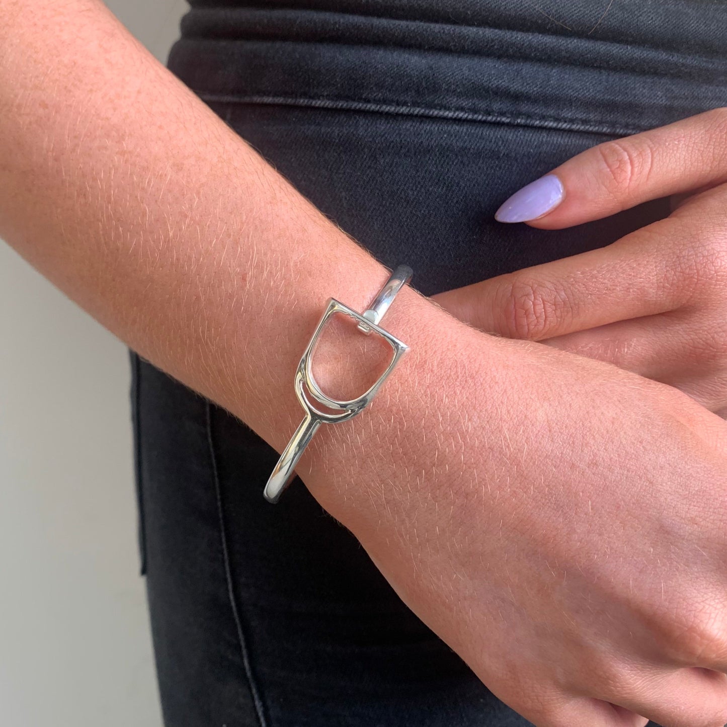 Sterling Silver Stirrup Bracelet Bangle