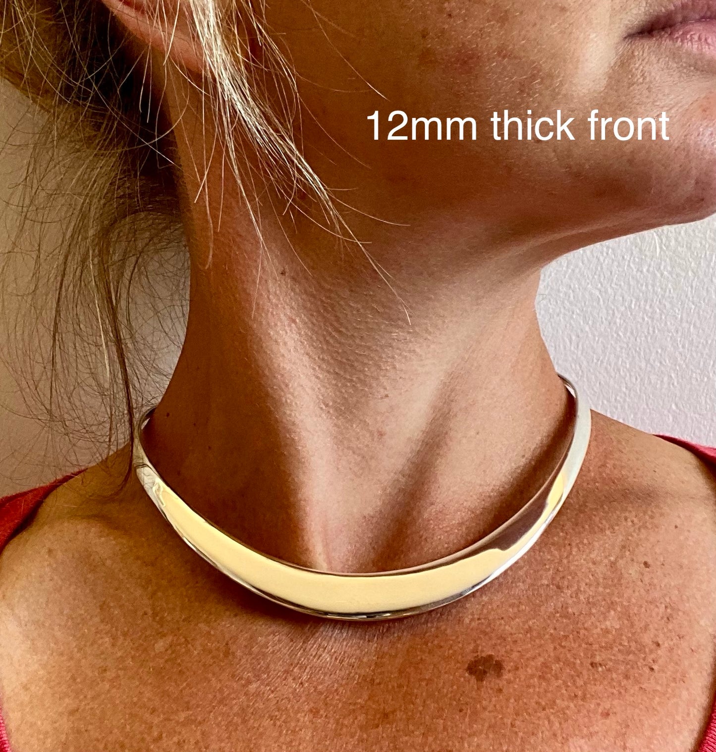 Silver Choker Collar Necklace - 12mm