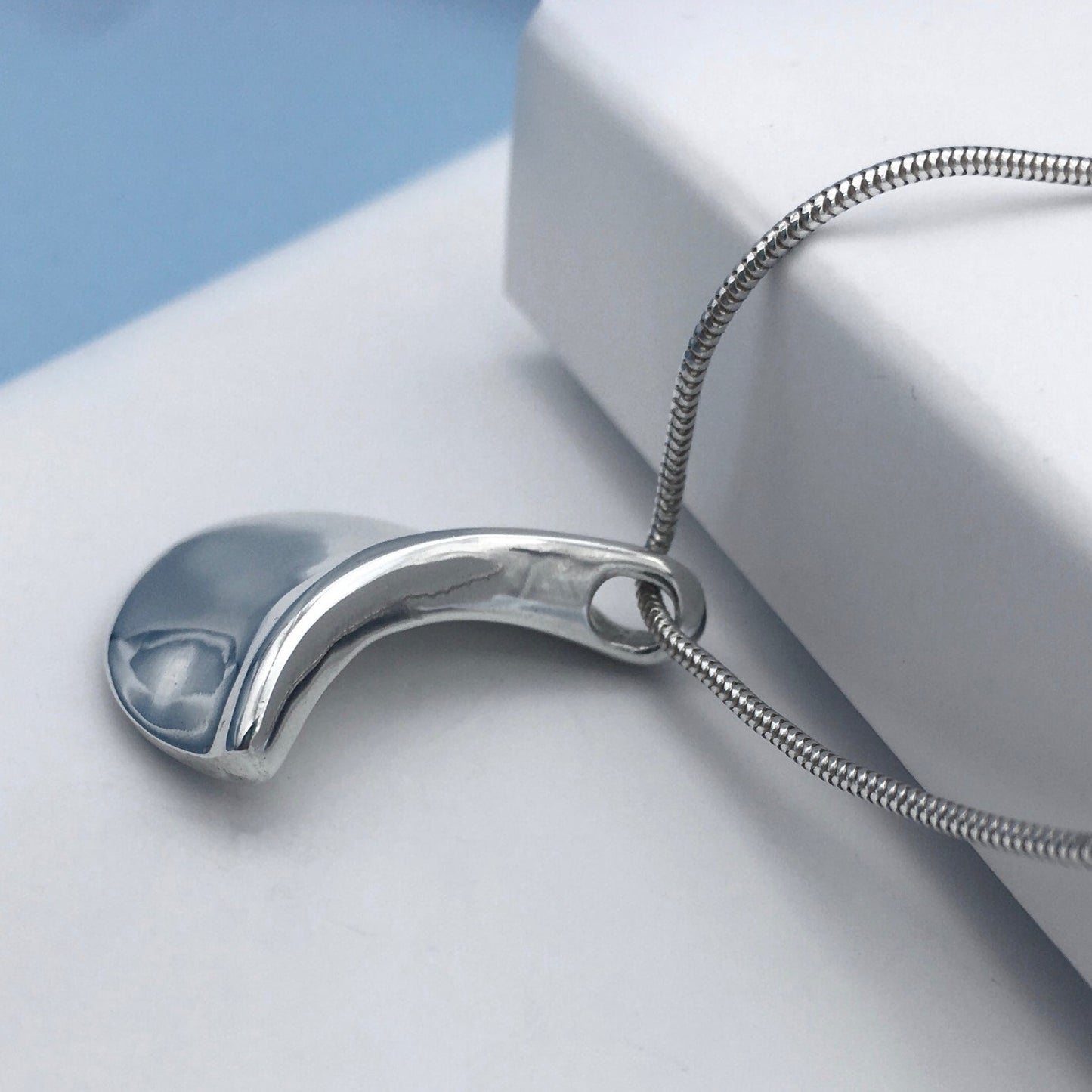 Crescent Moon Sterling Silver Pendant
