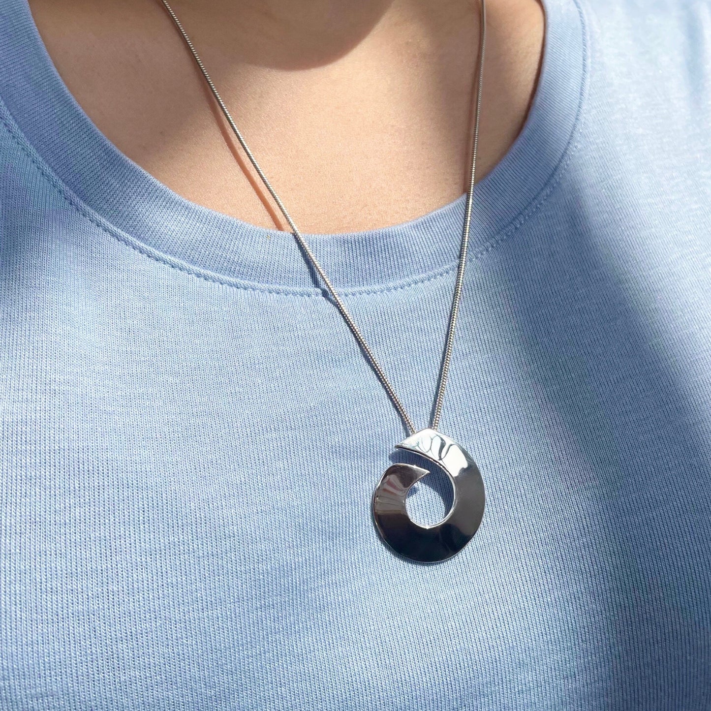 Curvy Six Sterling Silver Pendant