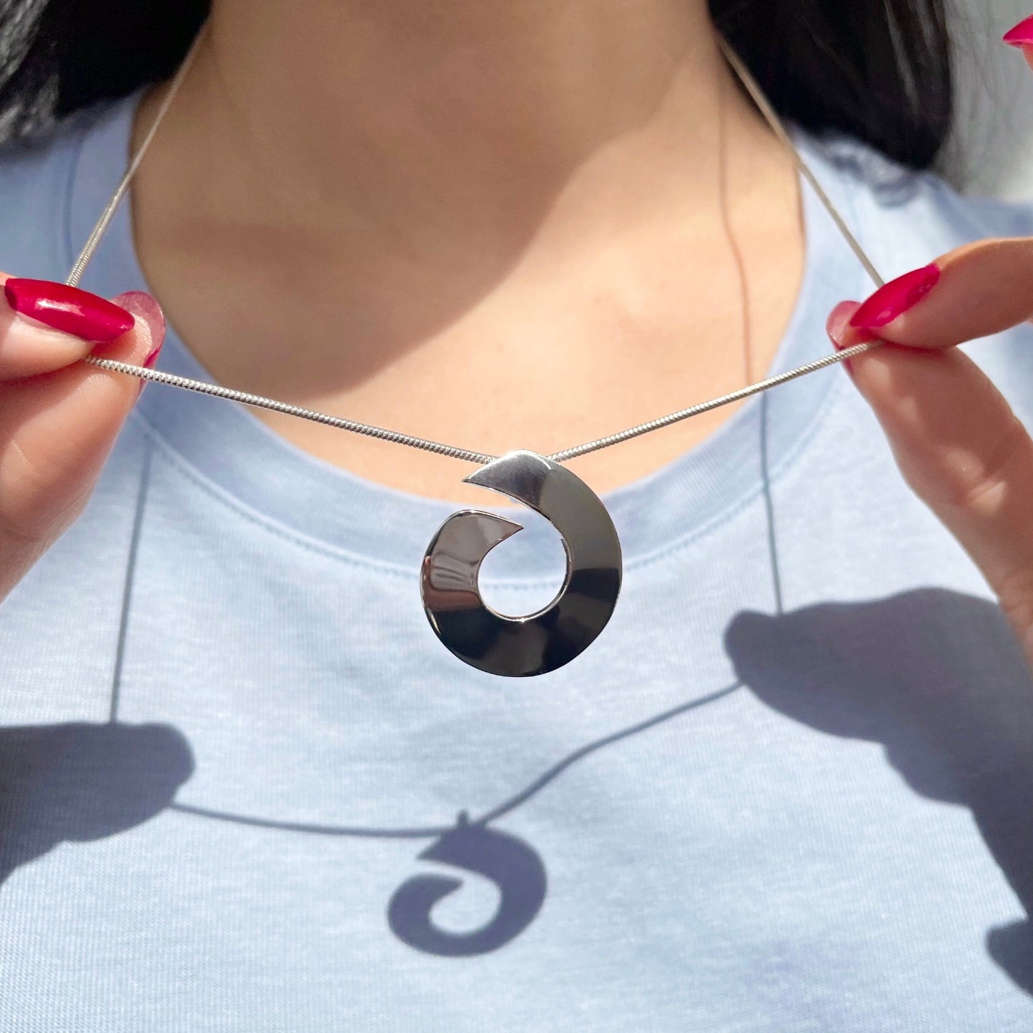 Curvy Six Sterling Silver Pendant