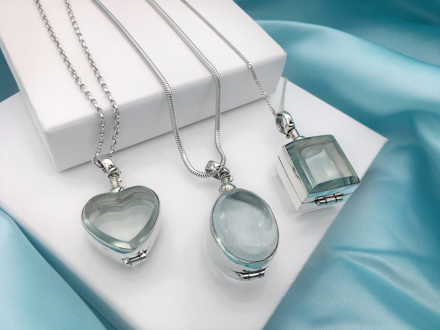 Silver Glass Locket Pendants from London