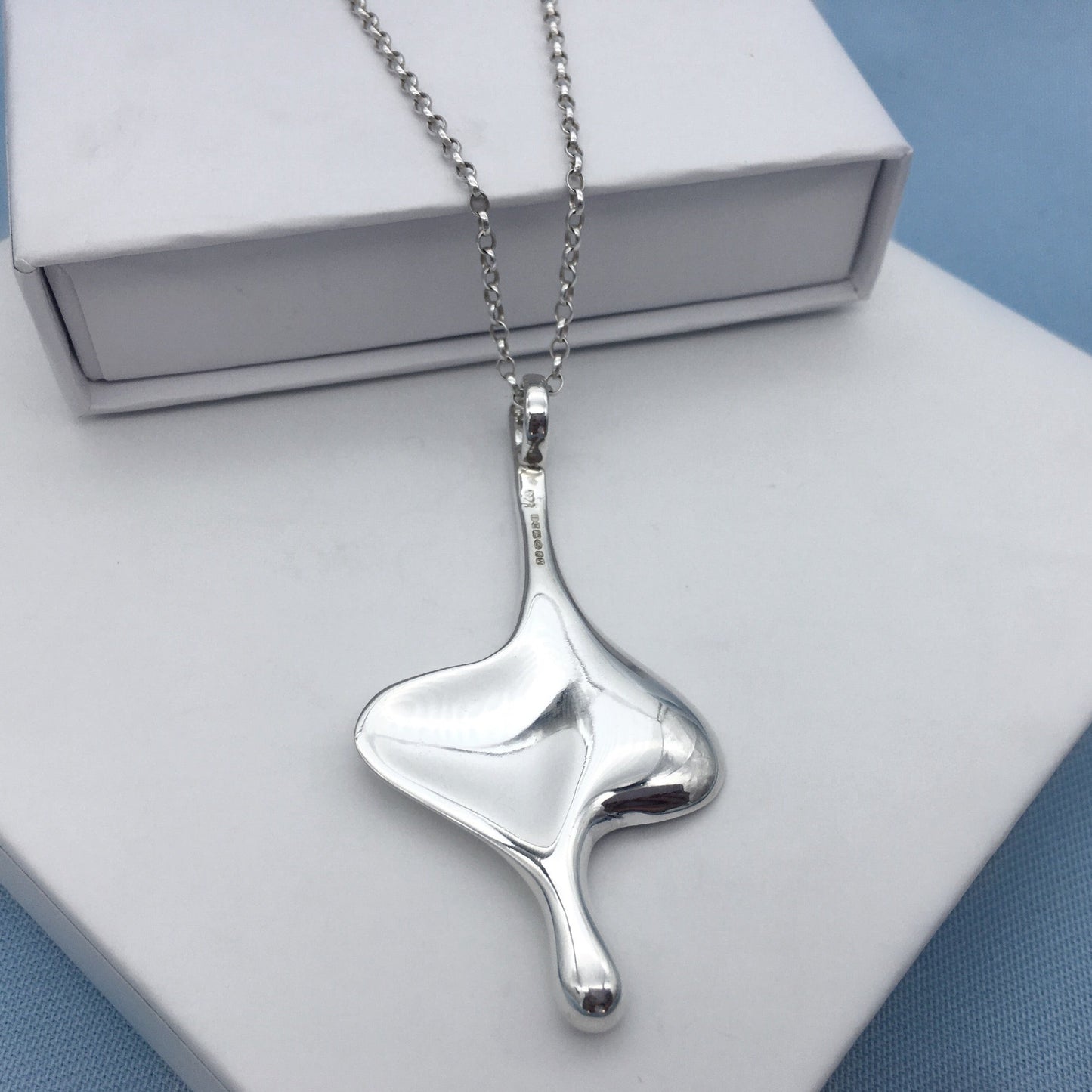 Stylish Scandinavian Sterling Silver Hourglass Pendant