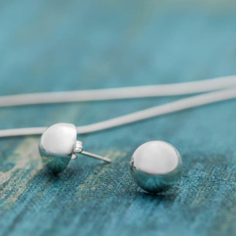 Sterling Silver Ball Stud handcrafted Earrings - Mon Bijoux - Mon Bijoux