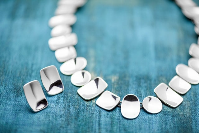 Rectangle Shield Shapes Sterling Silver Stud Handmade Earrings - Mon Bijoux - Mon Bijoux