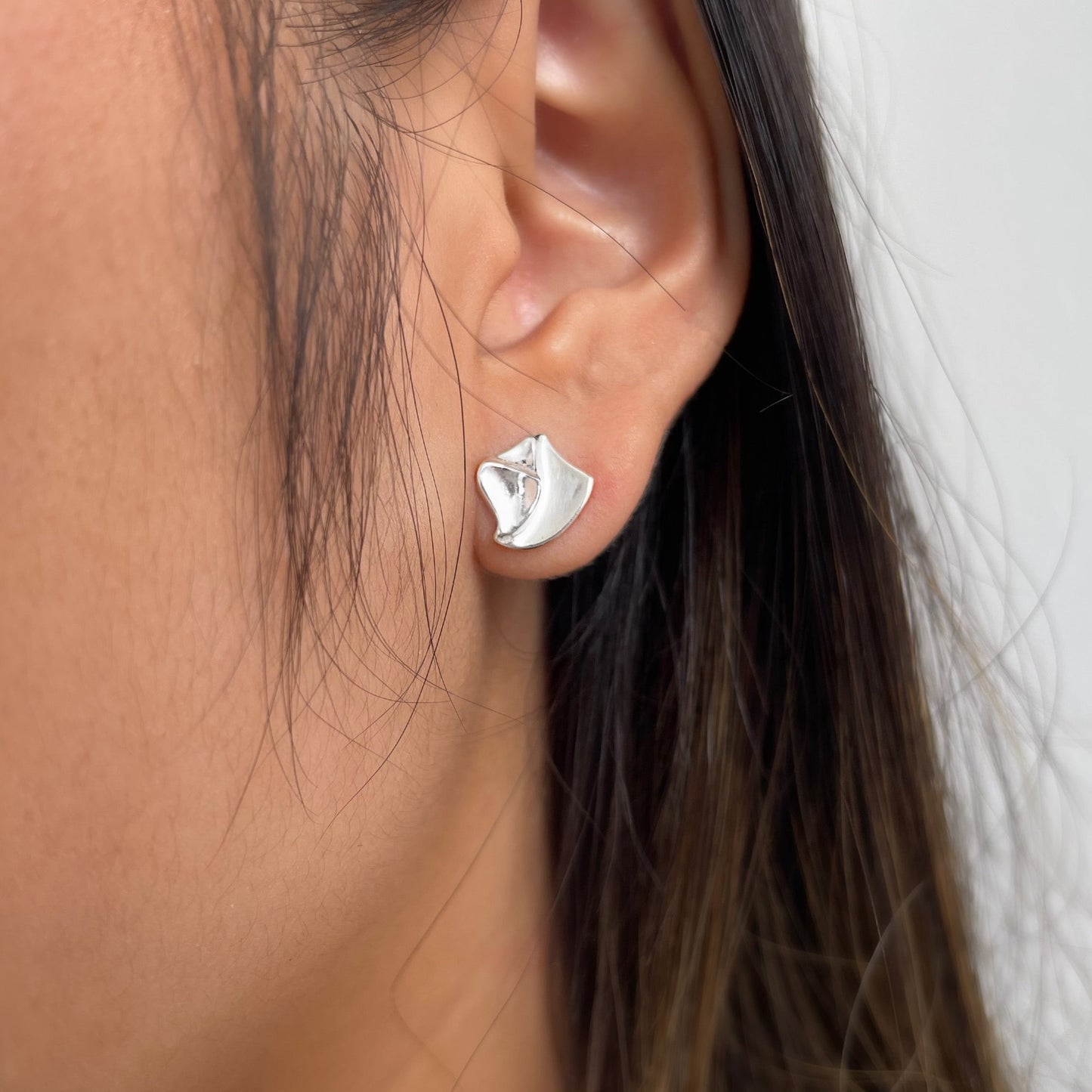 Mini Sail Sterling Silver Stud Earrings