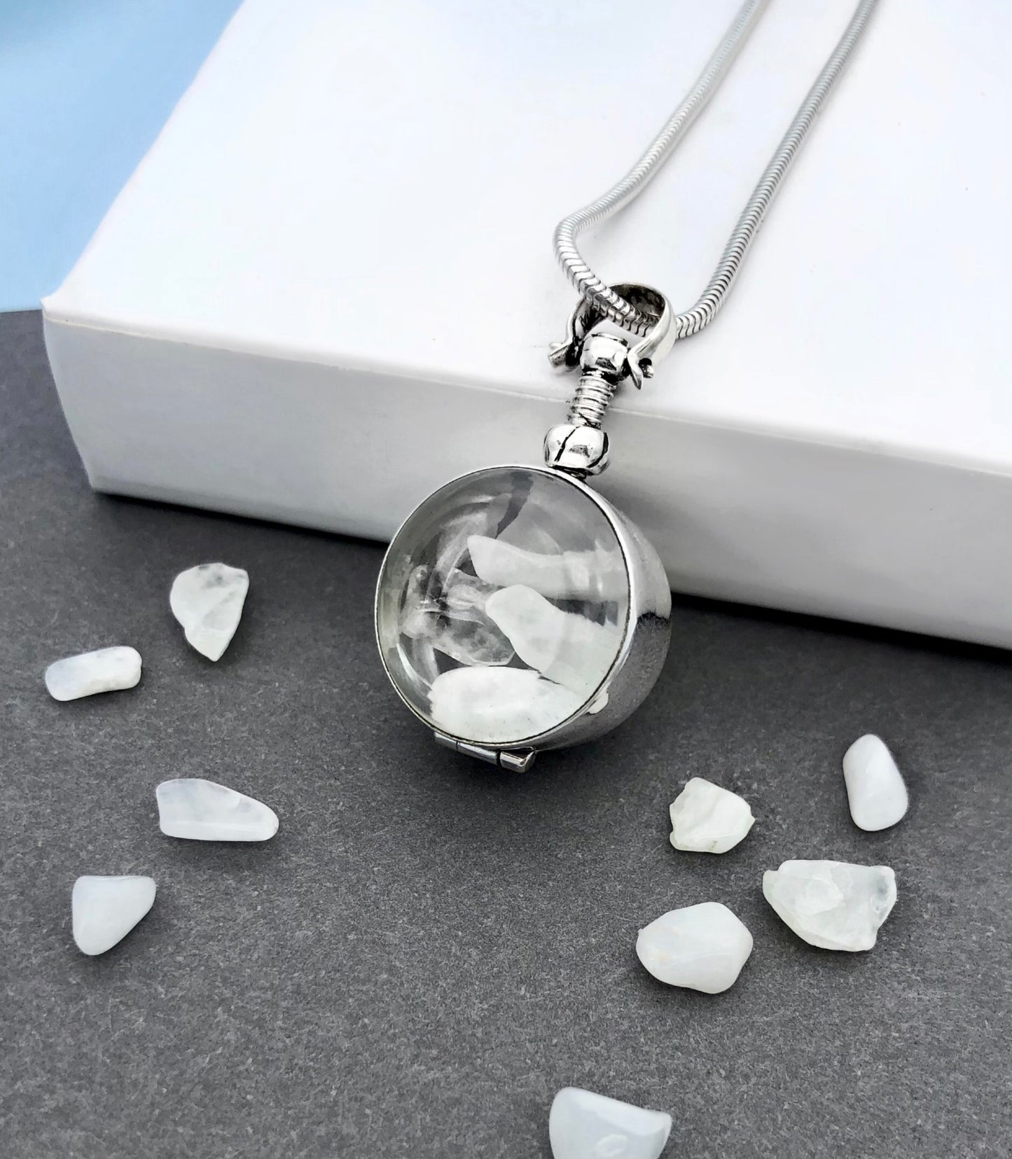 Silver Glass Locket Pendants from London