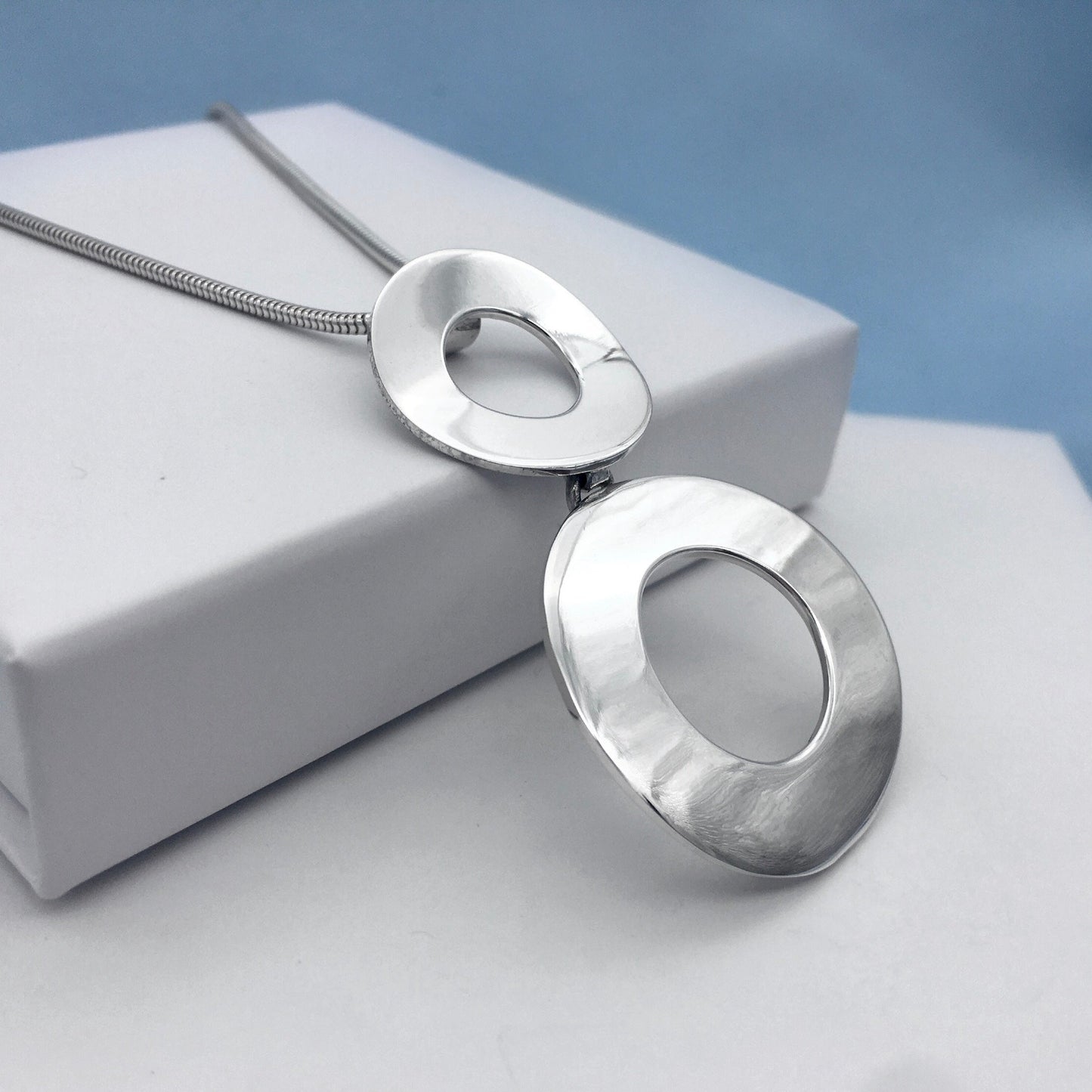 Two Circles Handmade Sterling Silver Pendant