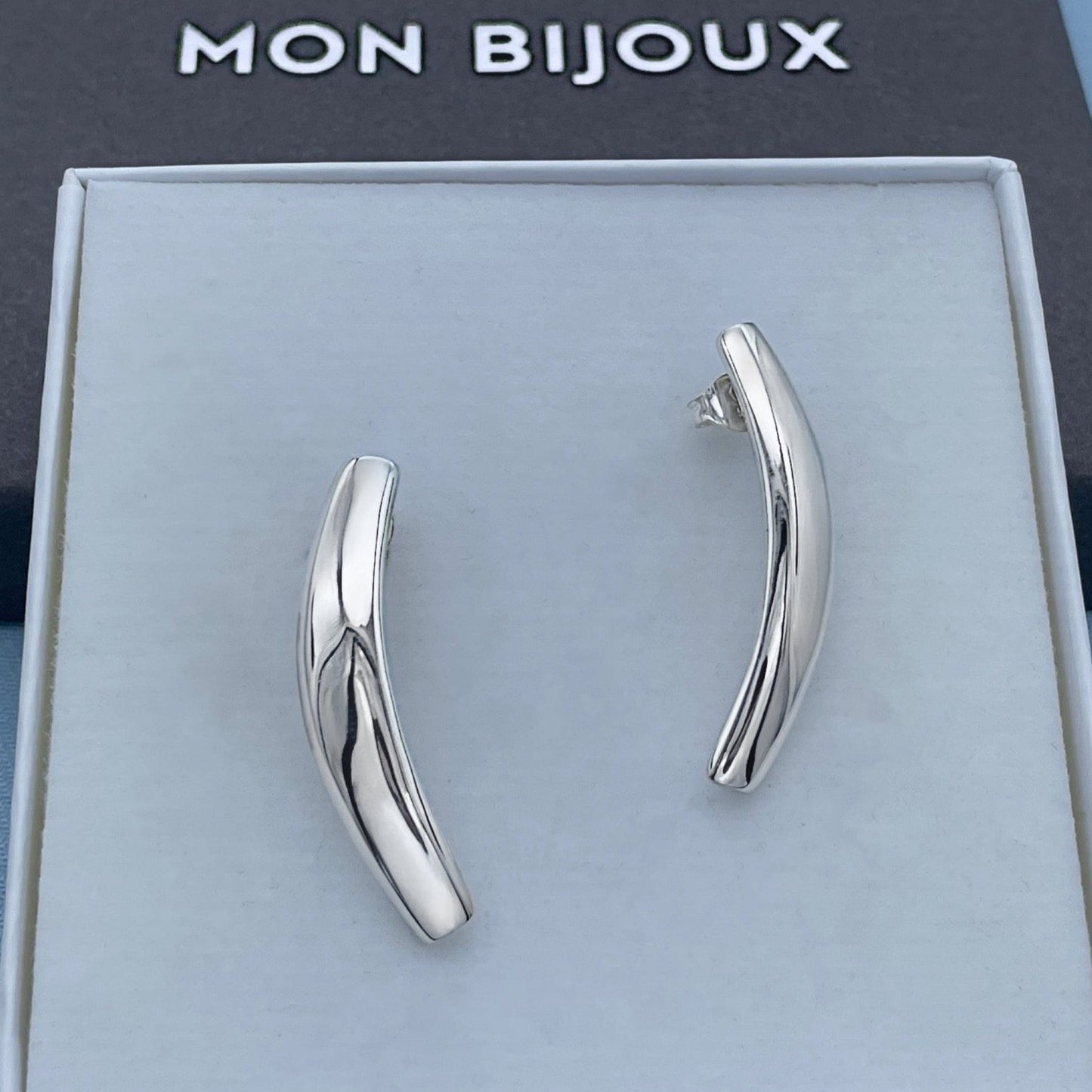 Boomerang Sterling Silver Stud Earrings