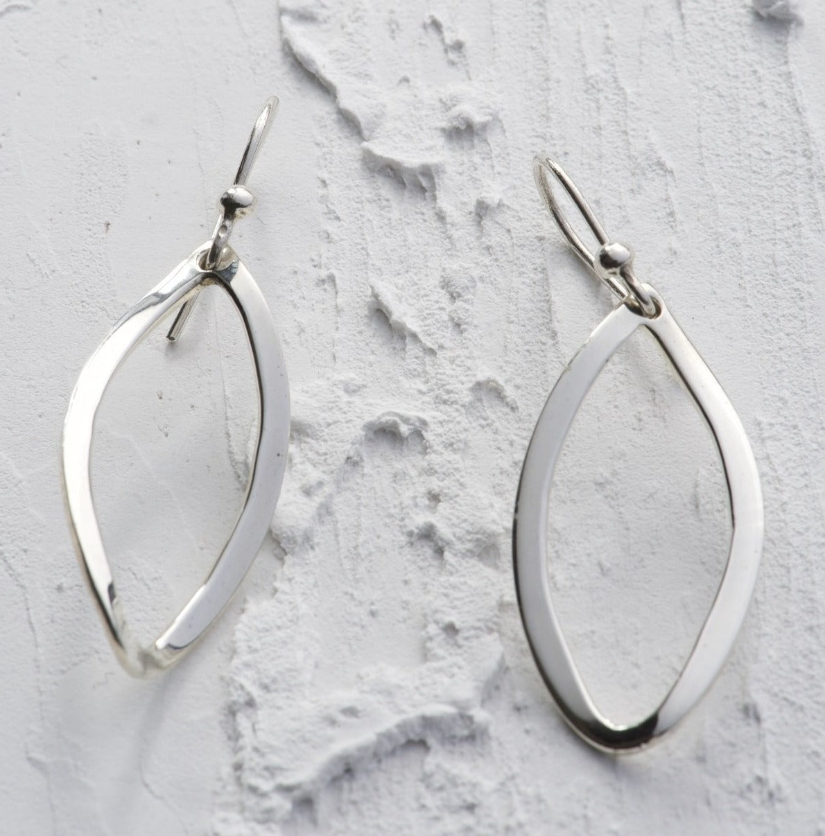 Dangle Open Sterling Silver Drop Earrings