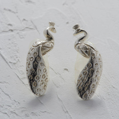 Peacock Sterling Silver Stud Earrings