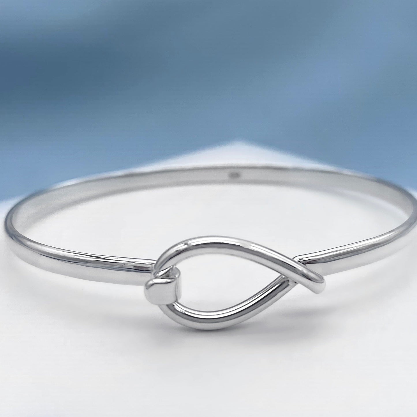 Fish Sterling Silver Bangle for Small Wrists