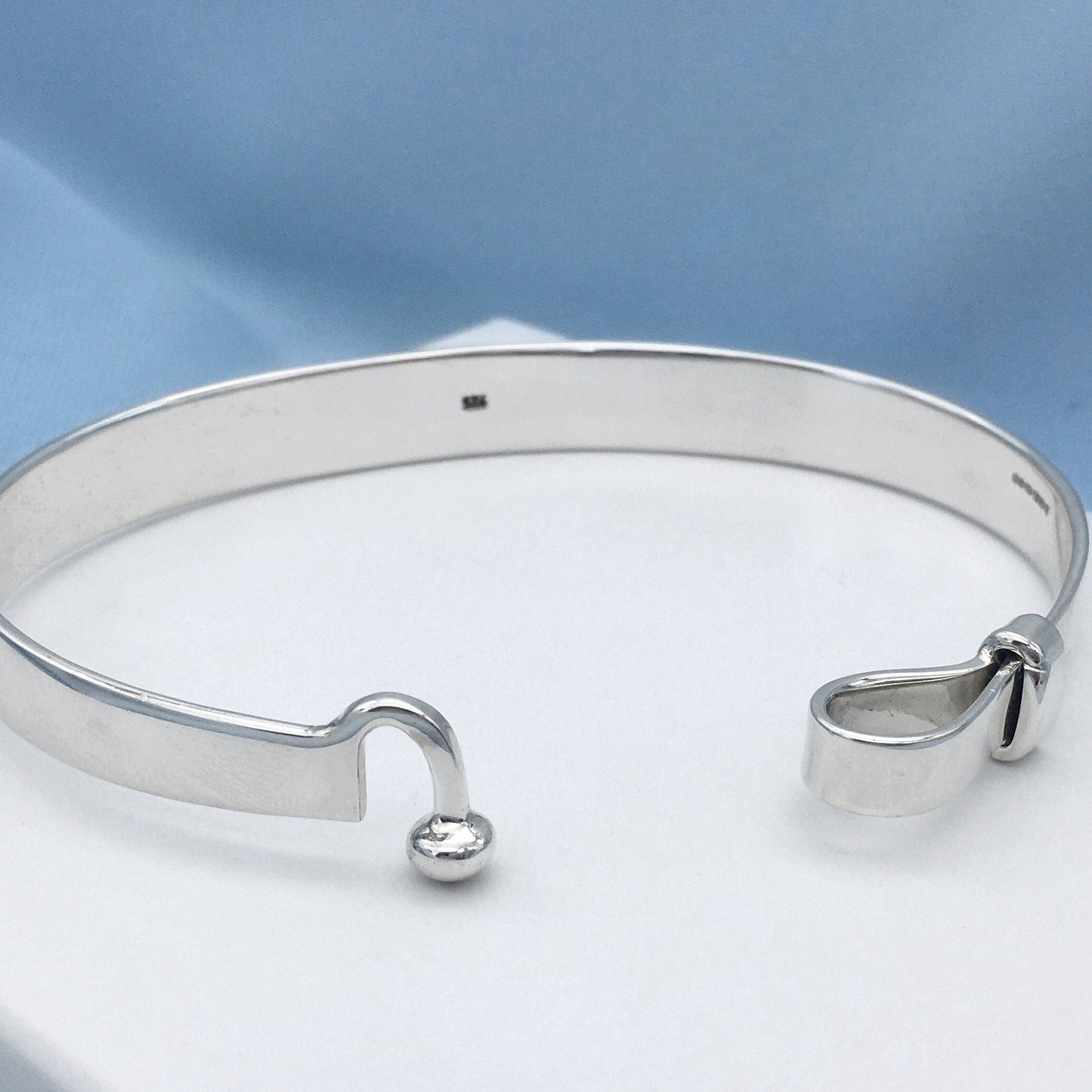 Hook and Ball Silver Bangle Mini Wrist