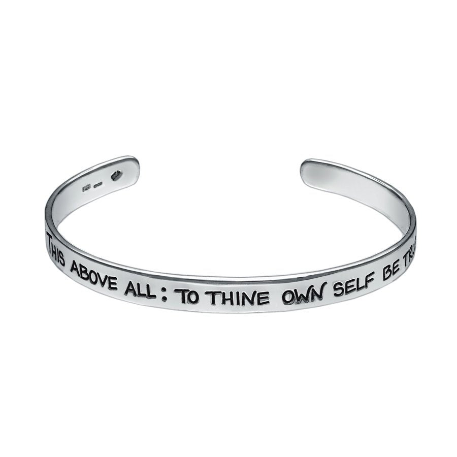 Shakespeare Quotation Silver Cuff Bangle - Mon Bijoux