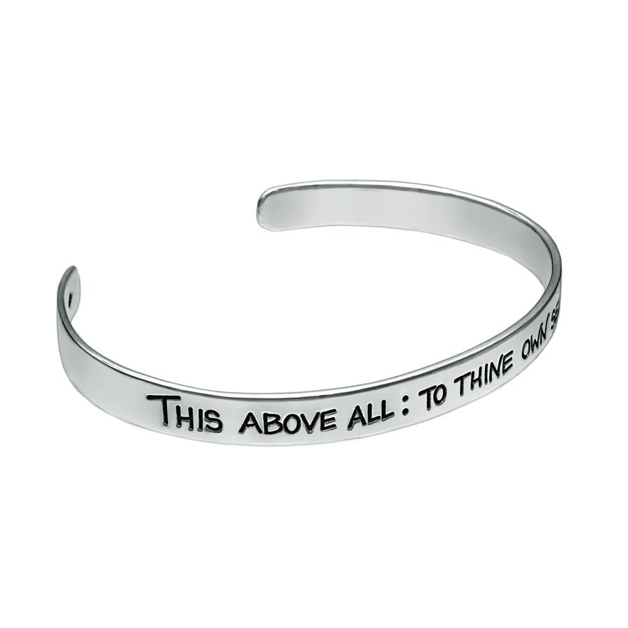 Shakespeare Quotation Silver Cuff Bangle - Mon Bijoux