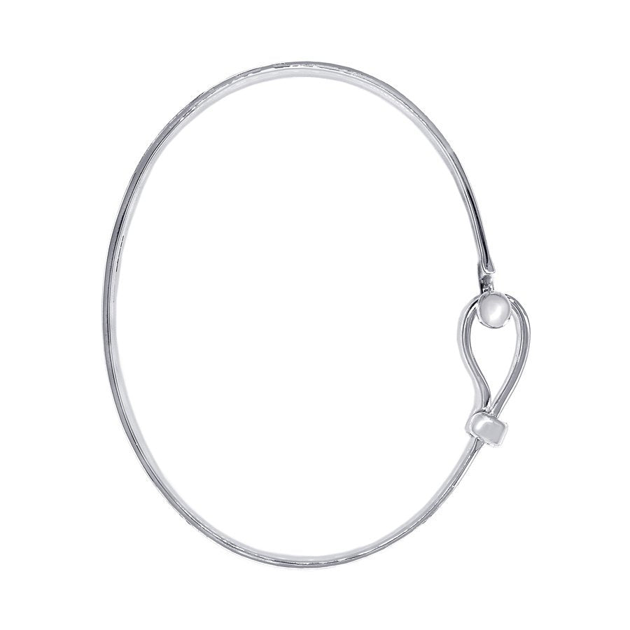 Small Wrist Hook and Ball Silver Bangle - Mon Bijoux