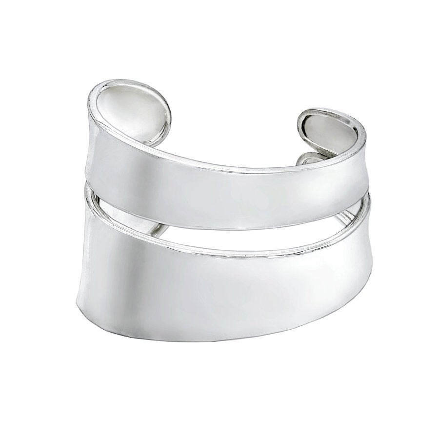 Smile Bangle - Large Statement Sterling Silver Cuff - Mon Bijoux - Mon Bijoux