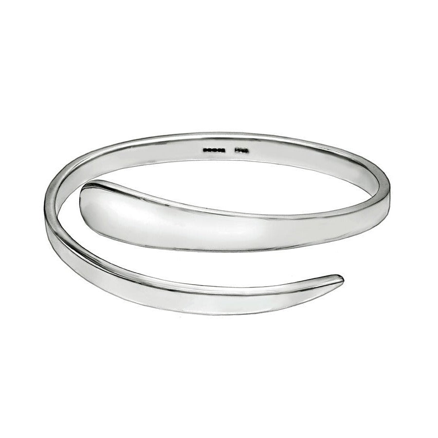 Snake Solid Sterling Silver Bangle Bracelet - Mon Bijoux - Mon Bijoux