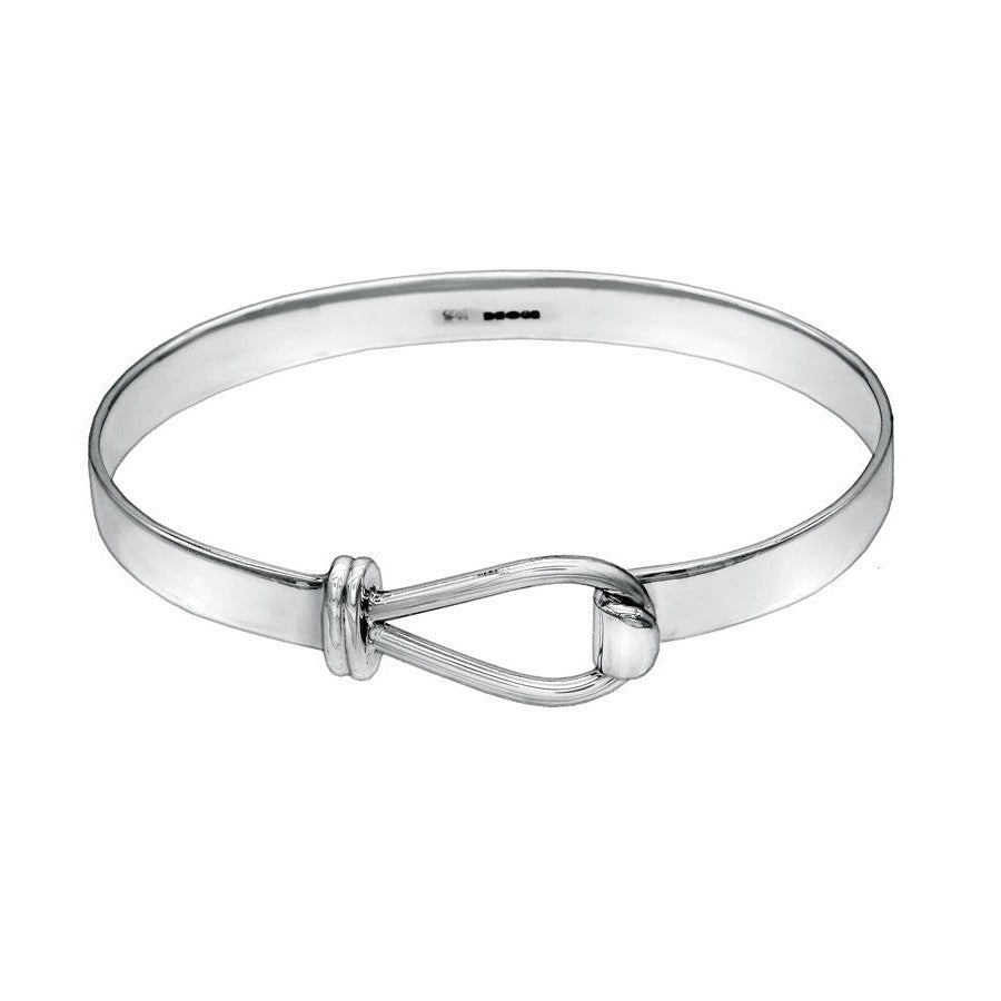 Rope Hook Bangle Solid Sterling Silver Bracelet - Mon Bijoux - Mon Bijoux