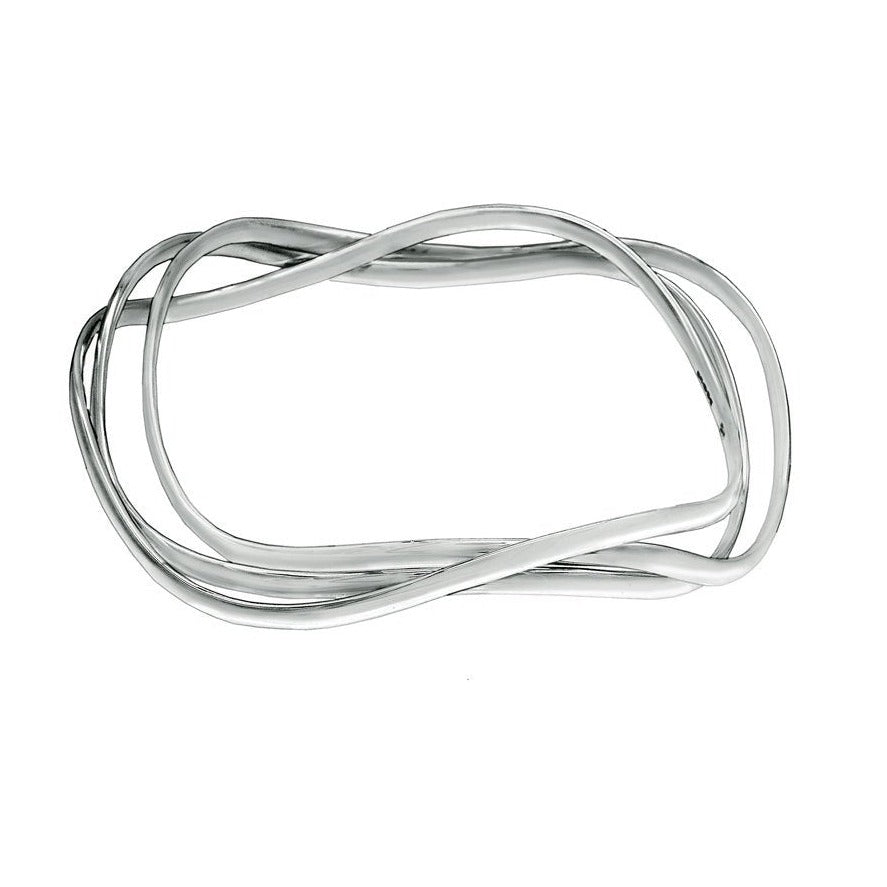 Russian Wedding Band Style Silver Waves Bangle - Mon Bijoux - Mon Bijoux