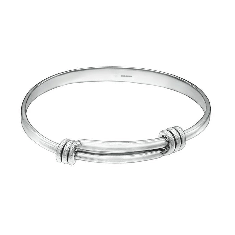 Unisex Spring Back Solid Silver Bangle - XL - Mon Bijoux - Mon Bijoux