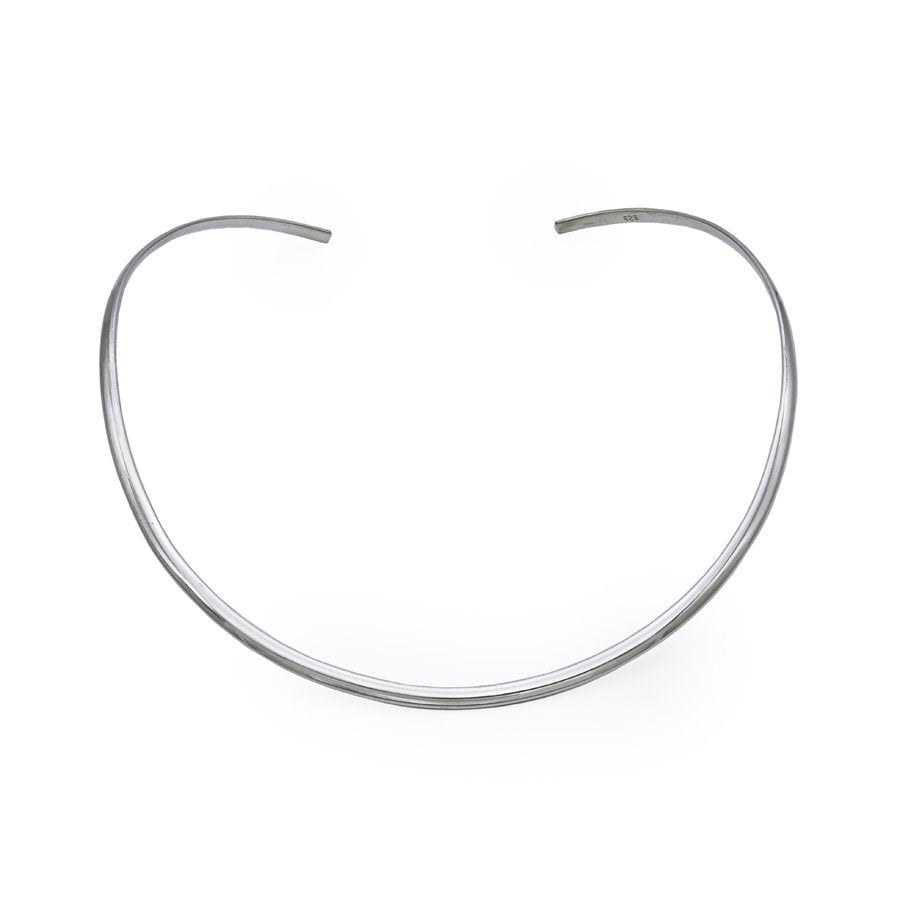 Torque Collar Silver Pendant Choker - Mon Bijoux