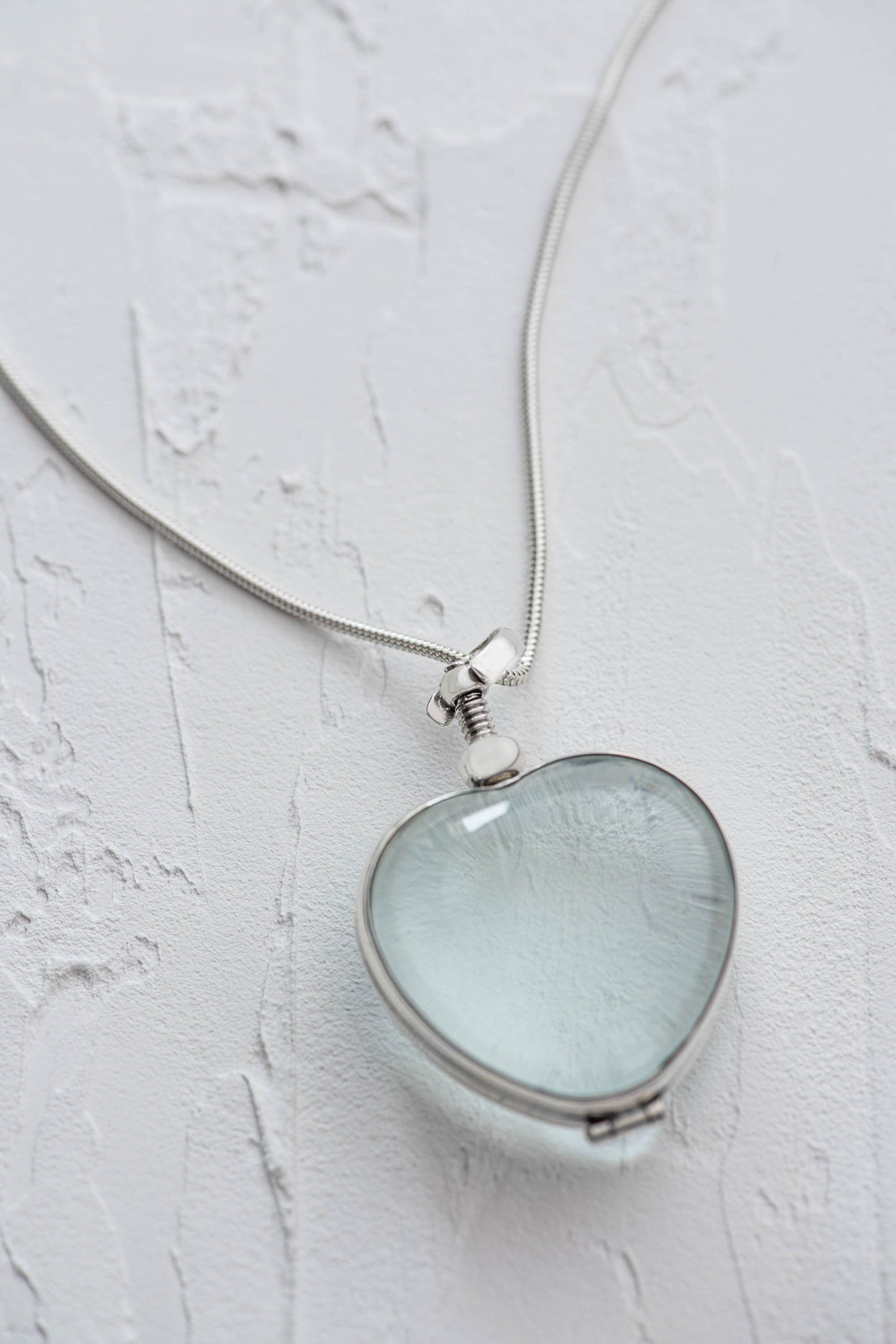 Birthstone Locket for Stones Silver Heart Locket Deep Enough for Gems Chunky Locket for Precious Stones Silver Locket Pendant Necklace