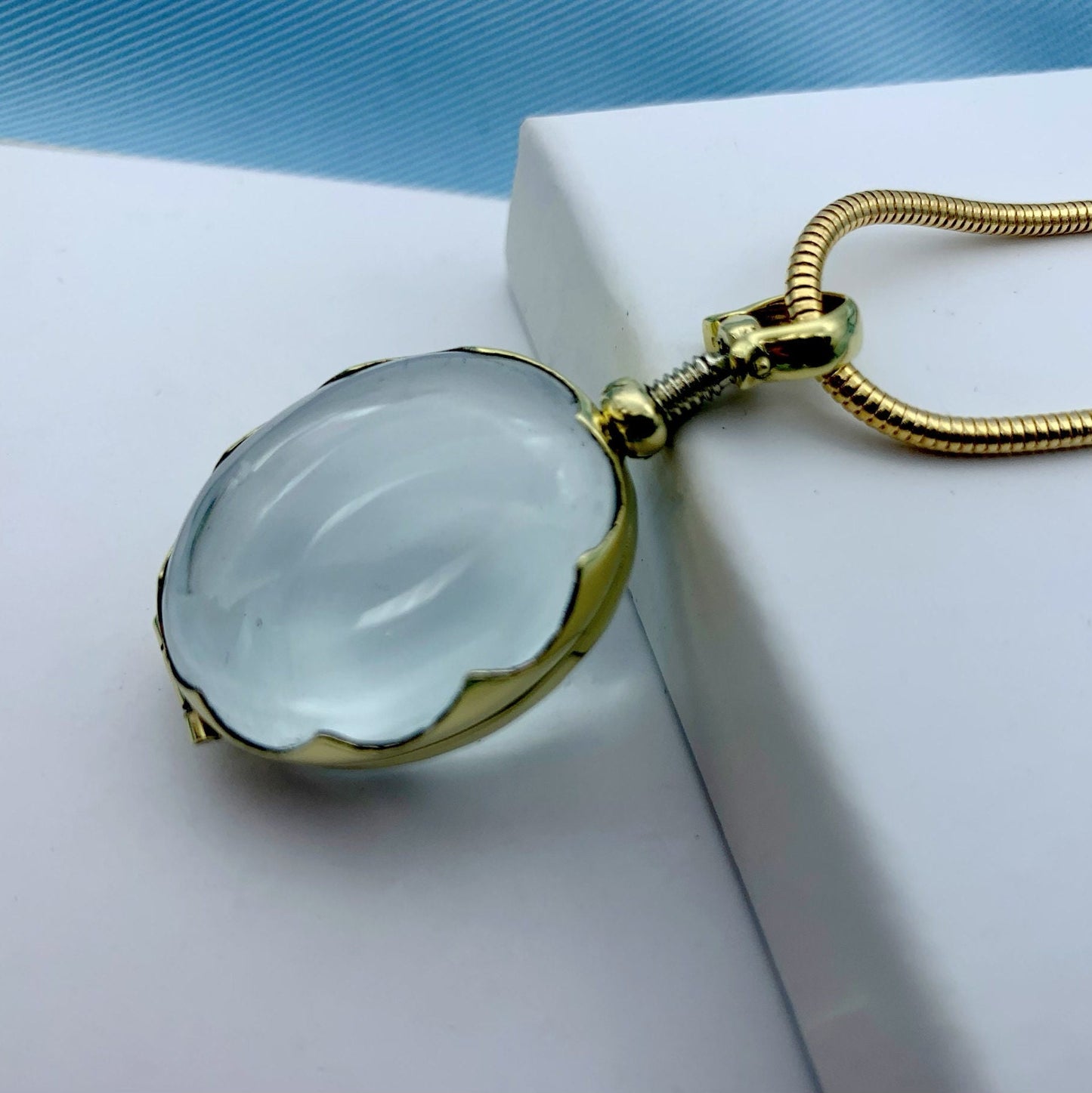 Personalized Large Gold Locket Pendant by LY Lockets