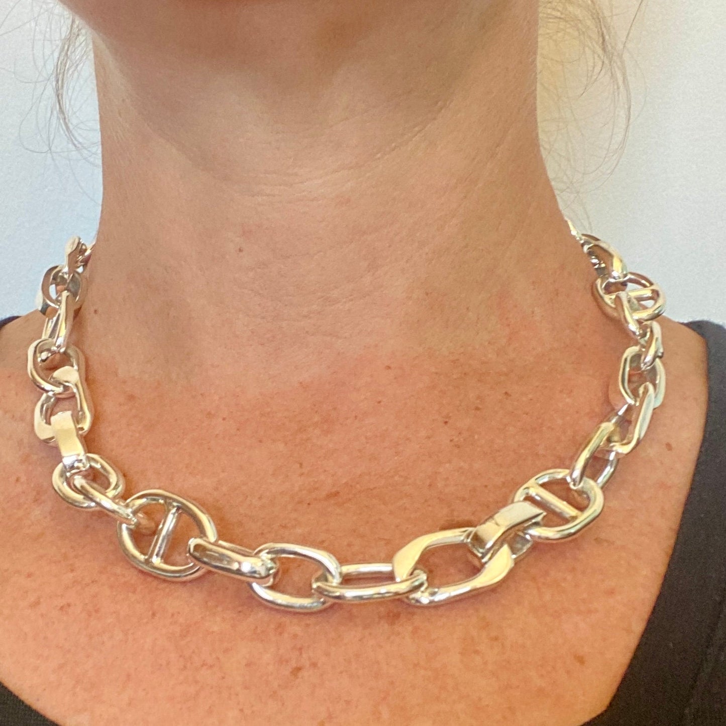 Heavy Sterling Silver Statement Necklace Belcher Style Chunky Silver Necklace for Christmas Sterling Silver Necklace Solid Silver Necklace