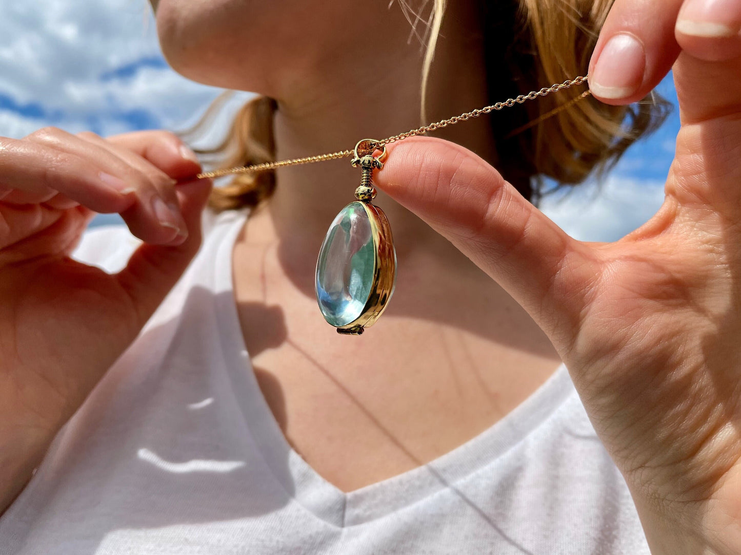 Teardrop Locket in 18 Ct Gold Vermeil