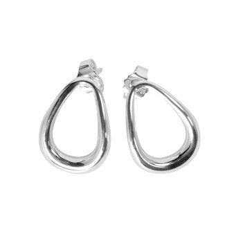 Teardrop Sterling Silver Handmade Stud Earrings - Mon Bijoux - Mon Bijoux