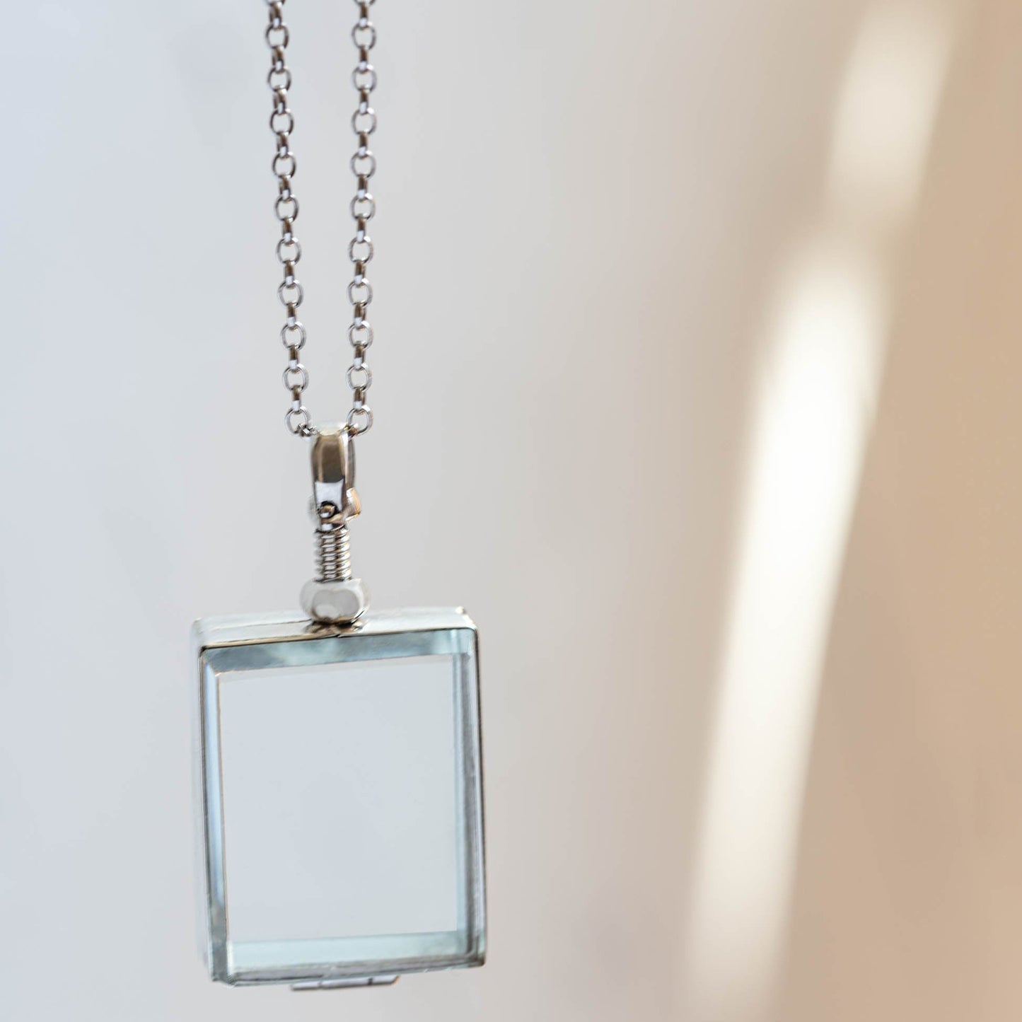 Rectangle Shaped Silver Locket for Lock of Hair