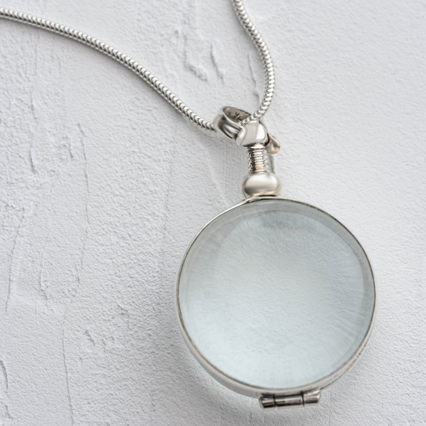 Silver Glass Photo Locket Circle