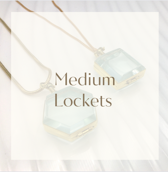 Medium Gold Plated Glass Lockets- Choose a Shape