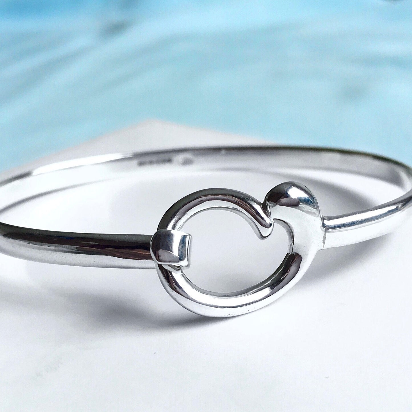 Mother and Baby Sterling Silver Bangle Bracelet