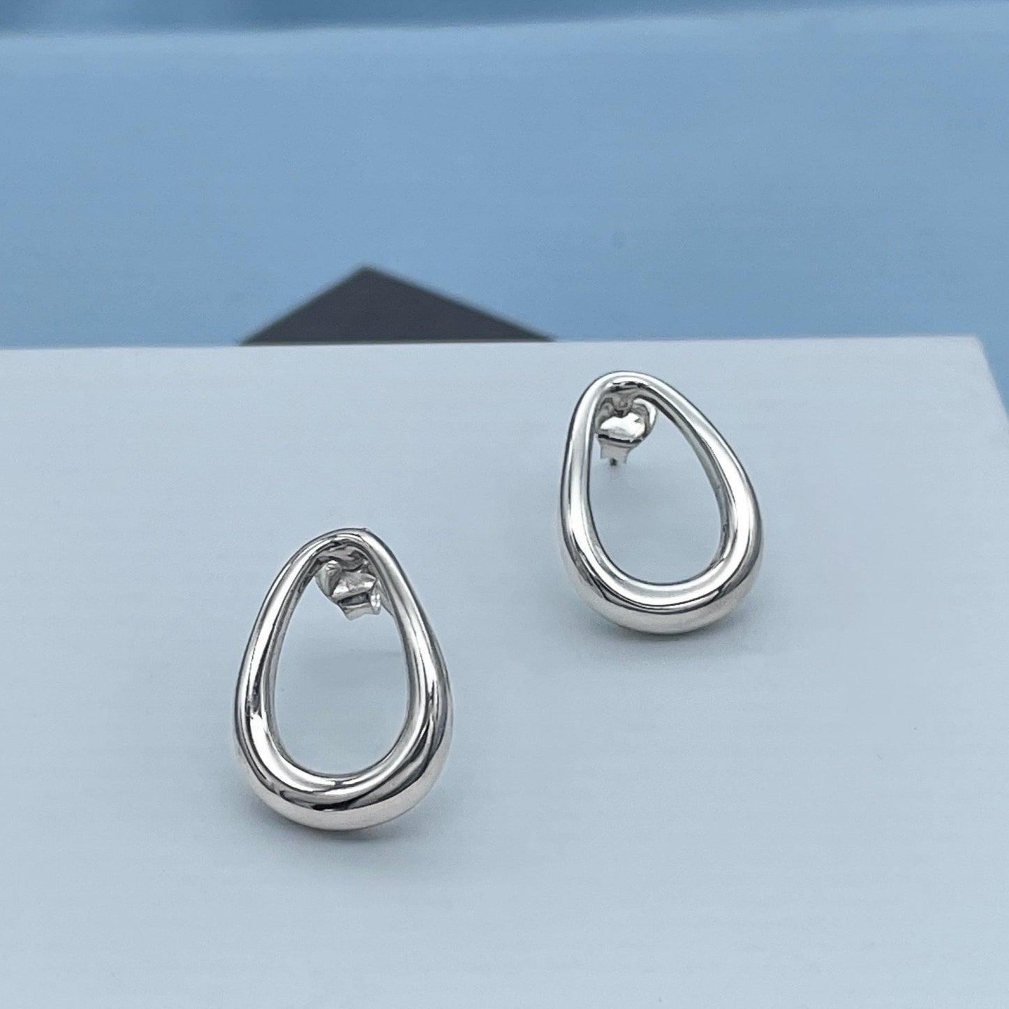 Teardrop Sterling Silver Stud Earrings