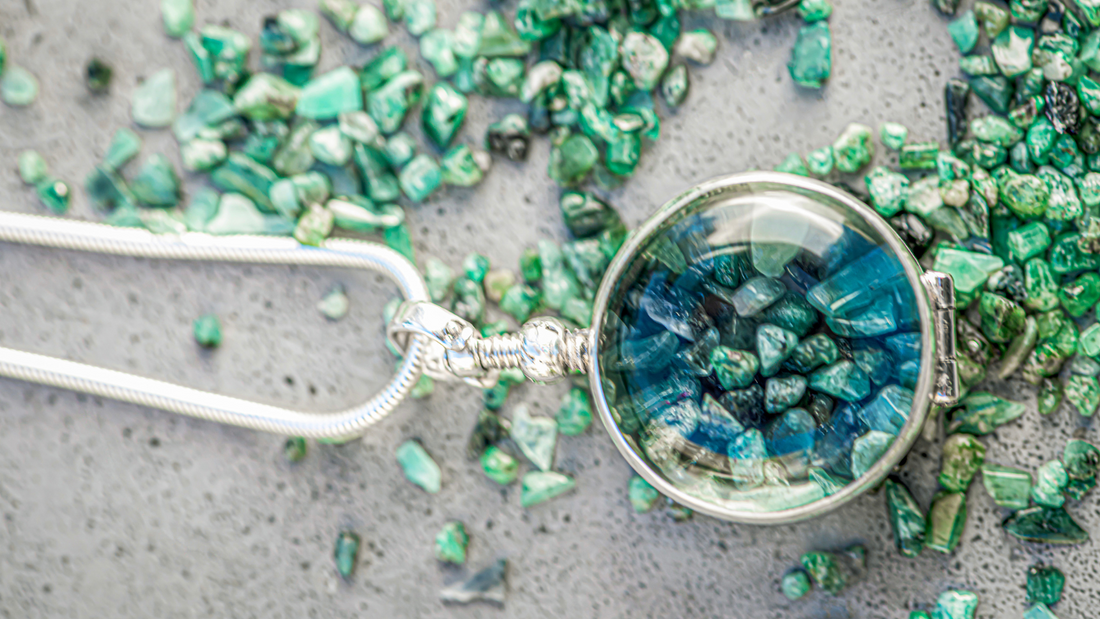 May Emerald Birthstone Gem Locket Necklace 